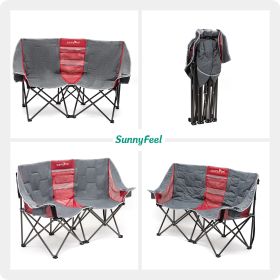 SUNNYFEEL Folding Double Camping Chair, Oversized Loveseat Chair