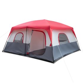 430*430*210cm Polyester Cloth Fiberglass Poles Can Accommodate 14 People Camping Tent Red And White