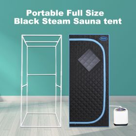 Full Size Portable Black Steam Sauna tent–Personal Home Spa, with Steam Generator, Remote Control, Foldable Chair