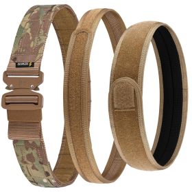 Tactical Belt Molle Belt With Quick Release Buckle Heavy Duty Gun Belt With Anti-slip Pad (Option: XL-CP)