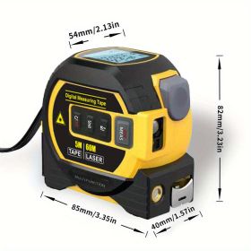 High Precision Laser Tape Measure 3in1 Rangefinder (Model: 5m Steel Tape + 60m Laser Ranging)