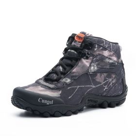 NEW Camo Tactical Boots Men Waterproof Military Tactical Boots Outdoor Combat Shoes Trekking Sneakers Man Hiking Hunting Boots (Color: Black, size: 40)