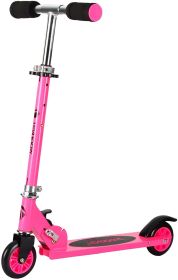 Scooter for Kids Ages 5-8;  Kick Scooter with Adjustable Handlebars and Rear Brake Aluminum Frame;  Lightweight;  Scooter for Kids Ages 3-10 (Color: Rose Red)